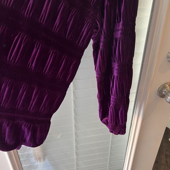 Bibi Women’s Velvet Top Large Smocked Tunic Whymsigoth - Picture 3 of 6